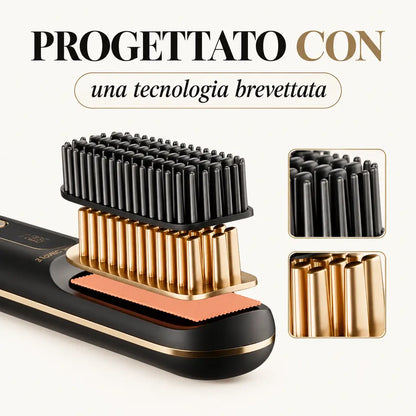 x2 Spazzola modellante intelligente per capelli corti e medi + Pettine da styling + Set di pinze
