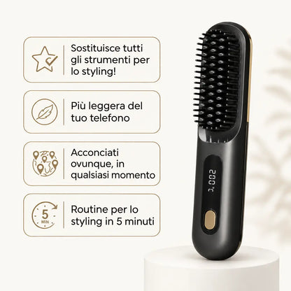 x2 Spazzola modellante intelligente per capelli corti e medi + Pettine da styling + Set di pinze