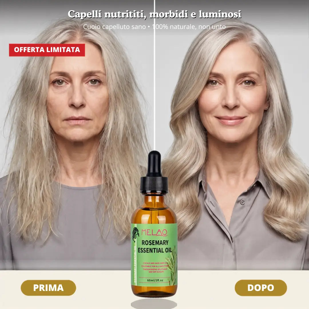 Olio di Rosmarino — Trattamento Cuoio Capelluto & Capelli più Pieni