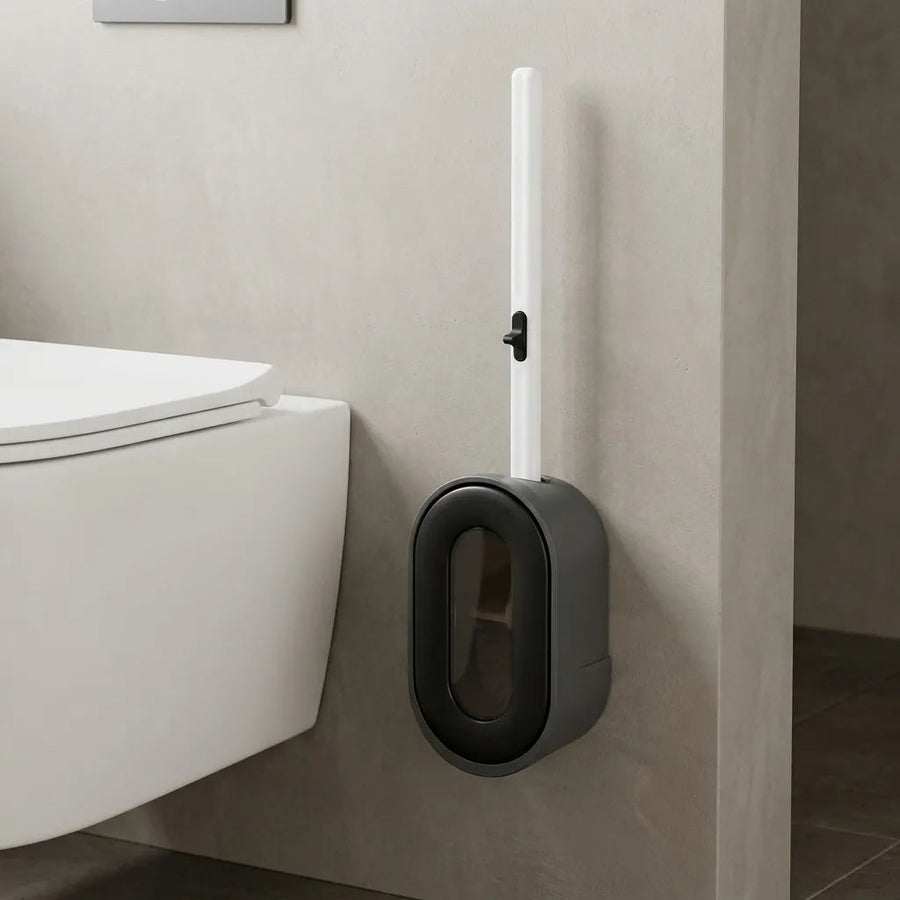 Brosse WC ÉCLA noire au mur
